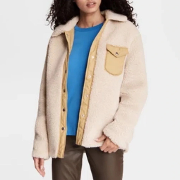 rag & bone Jackets & Blazers - Rag & Bone Women’s Elliot Sherpa Shirt Jacket Beige Color size M Excellent